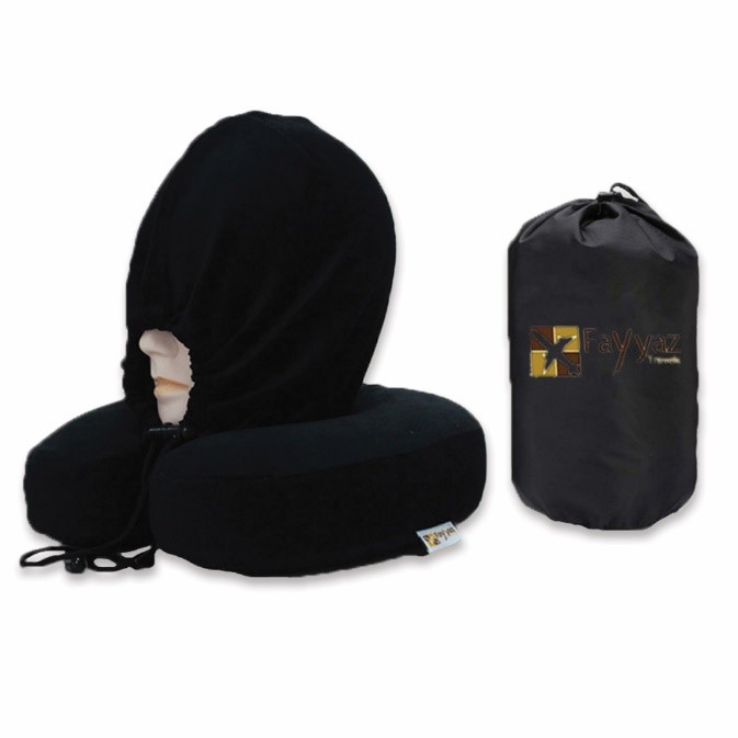 Black Neck Pillow with Carrying Bag