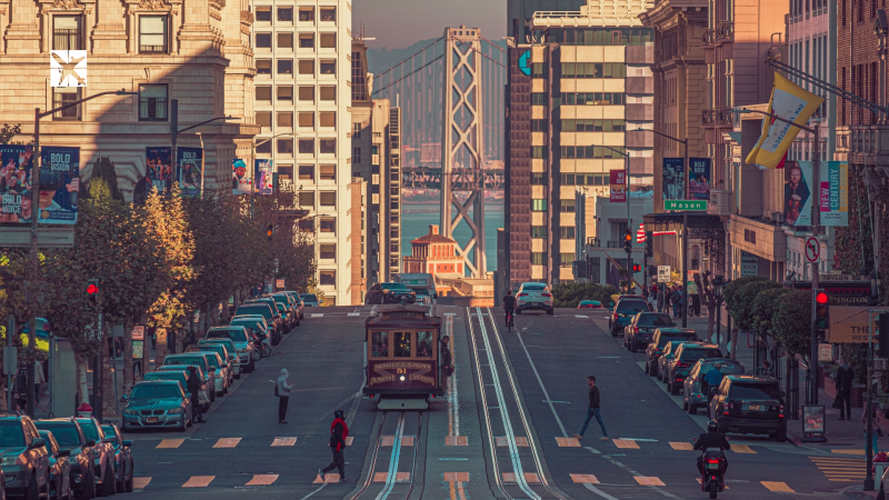 Powell-Hyde Line Cable Car in San Francisco, California