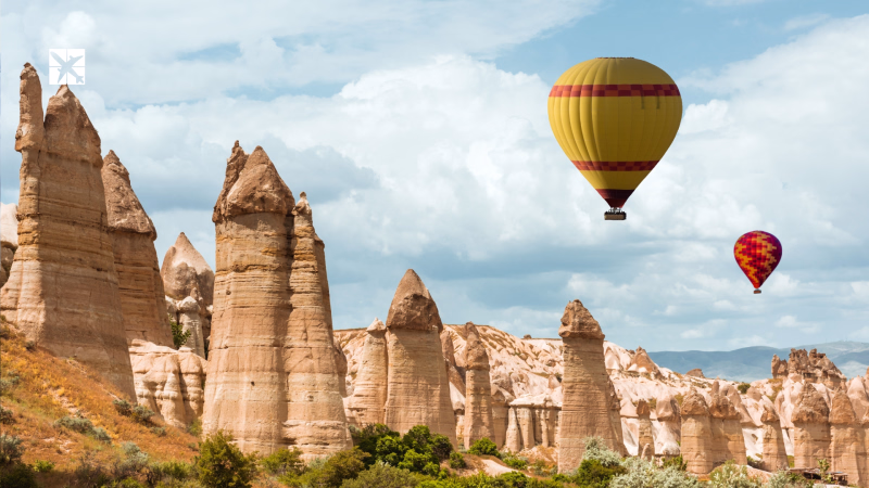 Air balloon over Love valley Cappadocia Turkey