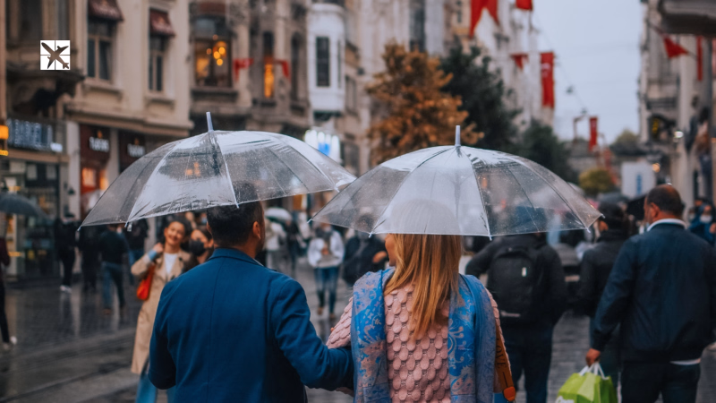 A Couple Walking Outside on Istiklal street