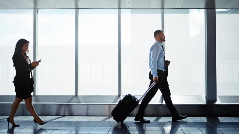 Business Traveller walking to hotel