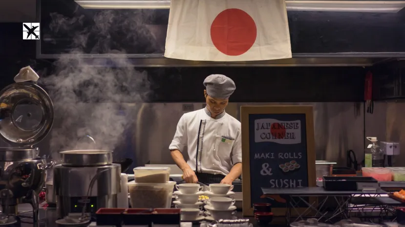 Chef Cooking Japanese Food
