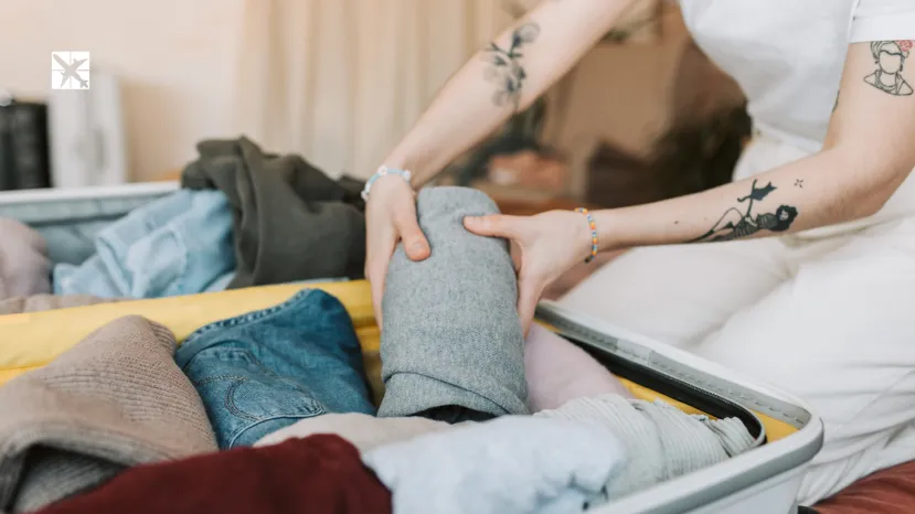 Person Packing Their Luggage