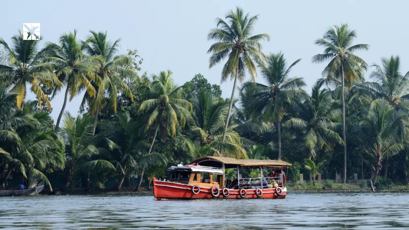 Tourist boat at Kerala backwater